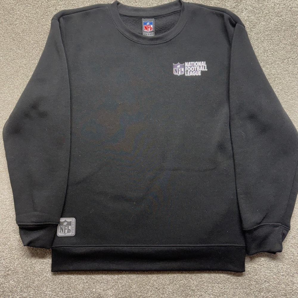 NFL National Football League Boys Sweatshirt Black Fleece Crew Neck Size 10-12